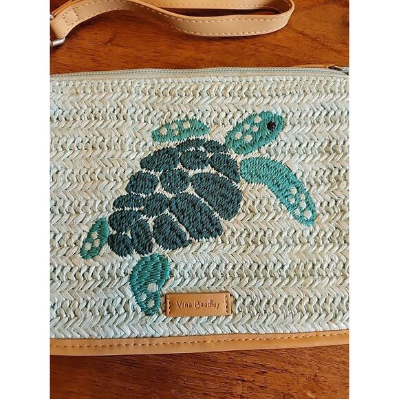 Vera Bradley Straw Wristlet Mint Straw Rare New Turtle - Picture 4 of 8